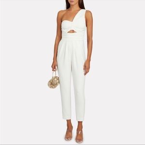 A.L.C. Athena Cropped One-Shoulder Jumpsuit in White size 4 (worn once)